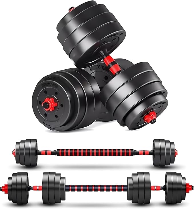 Adjustable-Dumbbells-Sets,Free Weights-Dumbbells Set of 2 Convertible To Barbell A Pair of Lightweight for Home Gym,Women and Men Equipment