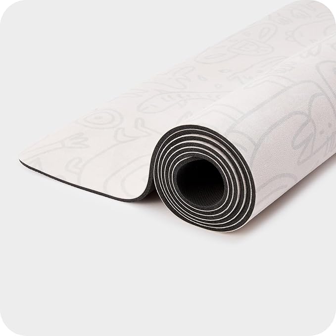 4mm Cushioned Exercise Mat for Yoga & Pilates - Anti Slip, Polyurethane with Suede Top & Carrying Strap