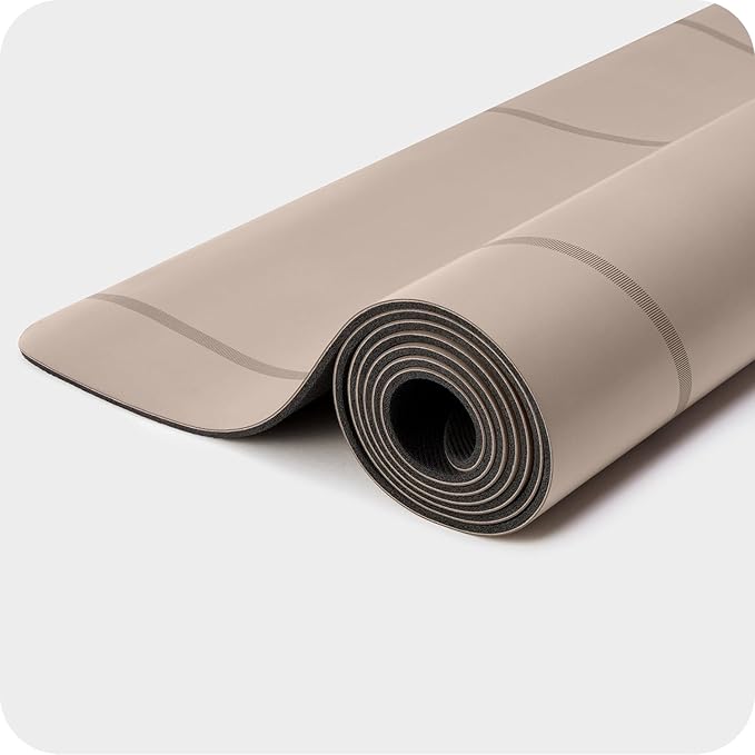 4mm Cushioned Exercise Mat for Yoga & Pilates - Anti Slip, Polyurethane with Suede Top & Carrying Strap