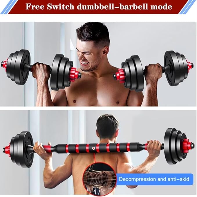 Adjustable-Dumbbells-Sets,Free Weights-Dumbbells Set of 2 Convertible To Barbell A Pair of Lightweight for Home Gym,Women and Men Equipment