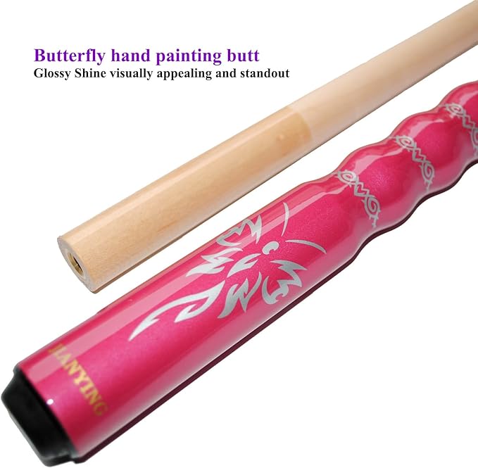 58" Pool Cue Stick,13mm 2-Piece Maple Hardwood Ergonomic Design Billiard Cues Kit,19/20/21oz