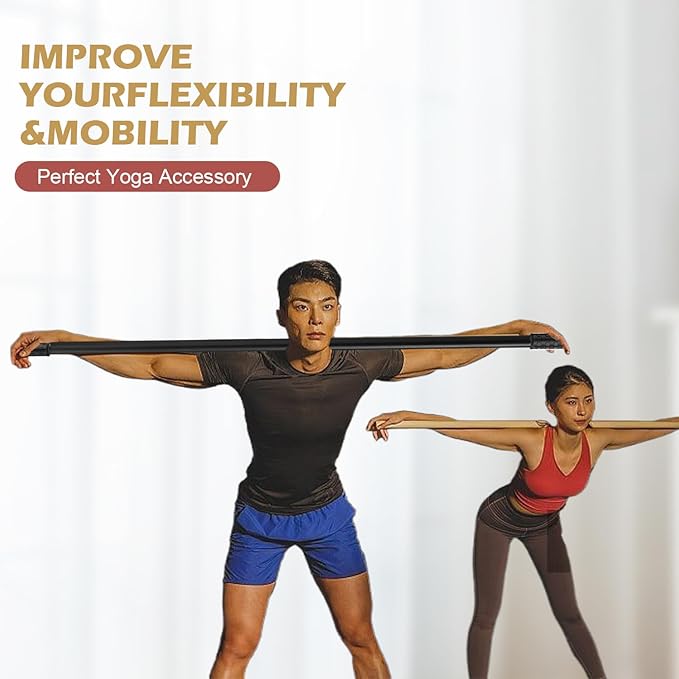 5ft Yoga Stick from Natural Bamboo - Non-Slip Handle Stretching Stick for Mobility,Versatile Exercise Tool with Flexibility,Stretch Bar for All Fitness Levels,Rehabilitation,and Posture