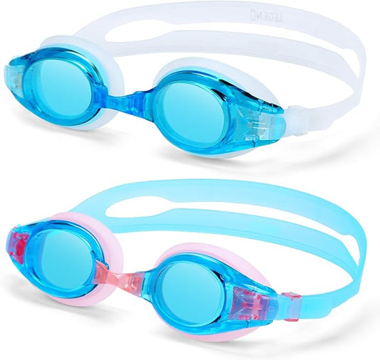 Aegend 2 Pack Kids Goggles, Swimming Goggles for Kids Age 4-16 Boys and Girls Youth, Anti-Fog Waterproof Anti-UV Pool Goggles