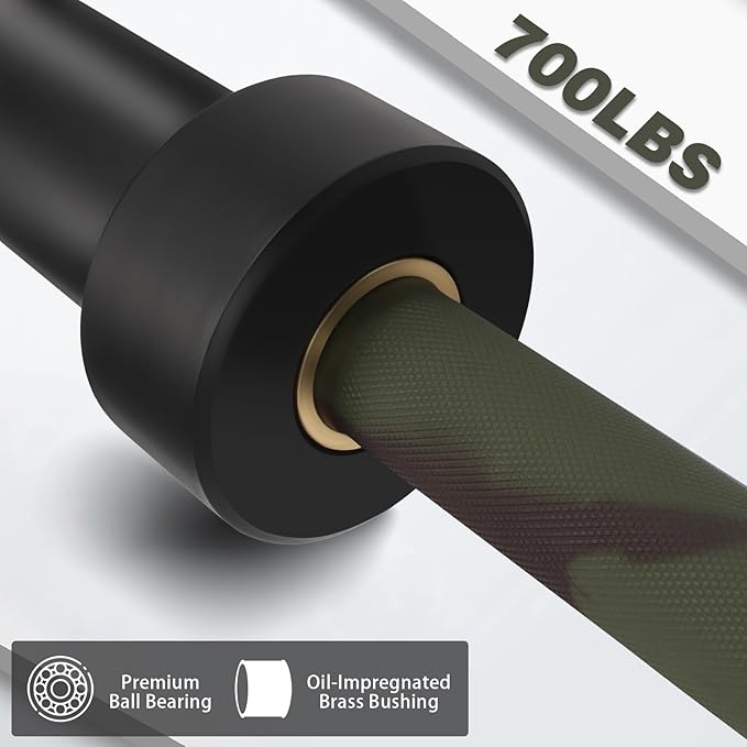7ft Olympic Barbell for Strength Training and Olympic Weightlifting, 500 700 1000LBS Capacity Available, 2 Inch Bar for Squats, Home Gym Fitness Equipment, Bench Press, Deadlift,Powerlifting