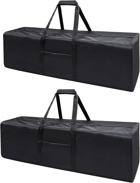 46 Inch Travel Duffle Bag Extra Large Sport Equipment Duffel Bags with 2-way Lockable Zippers(Black 46inch 2Pack)
