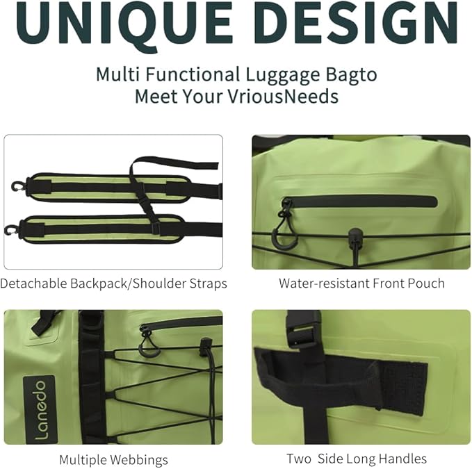 80L Dry Bag Large Waterproof Bag Roll-Top Heavy Duty Fishing Duffel Bag with Durable Straps & Handles for Kayaking Paddle boarding Boating Rafting Fishing