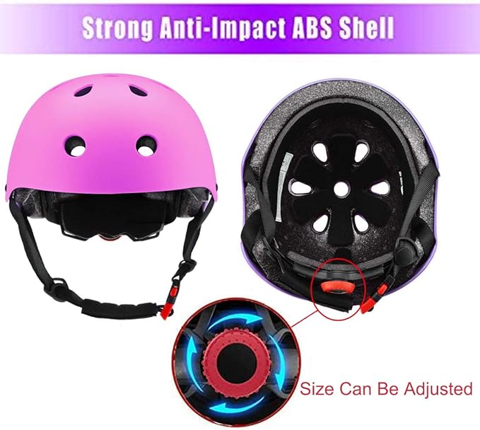 Adjustable Helmet for Ages 5-16 Kids Toddler Boys Girls Youth,Protective Gear with Elbow Knee Wrist Pads for Multi-Sports Skateboarding Bike Riding Scooter Inline skatings Longboard Roller Skate