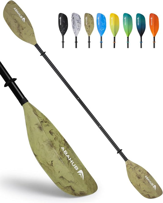 Abahub Adjustable Kayak Paddle 210-230 cm/ 230-250 cm Floating Kayaking Oars Boating Oars Canoeing Oars Black