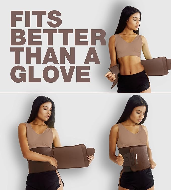 ActiveGear Premium Waist Trimmer & Trainer Belt for Men and Women - Sweat-Enhancing Slimming Wrap for Stomach, Adjustable Fit
