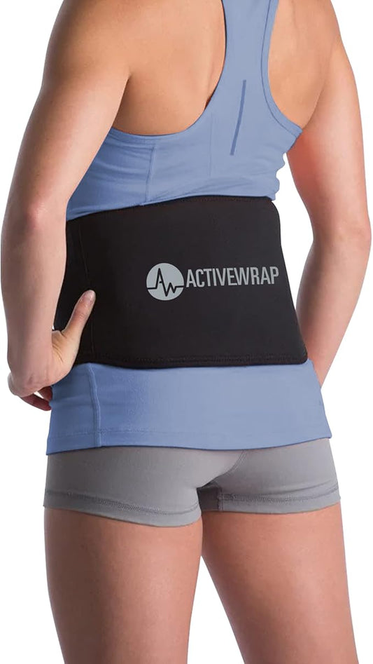 ActiveWrap - Back Ice Pack for Back Pain, Swelling, Sprain, Spasm, Stiffness and More, Reusable Ice Pack for Injuries with Compression Strap, Use for Hot and Cold Therapy, XX-Large