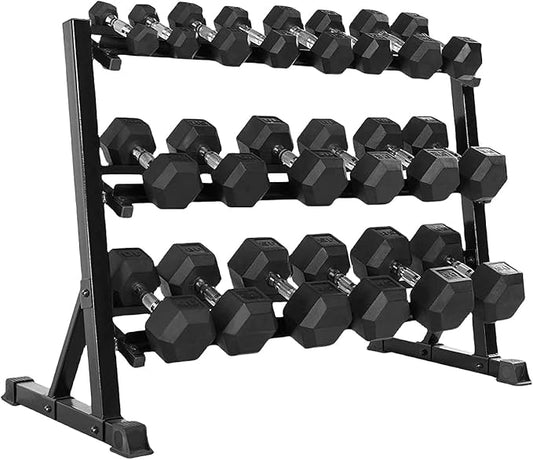 550LB 450LB 350LB Dumbbell Set with Rack Rubber Hex Weights for Home Gym Durable Construction Convenient Storage Space Saving Design Complete Weight Set Barbell Coated for Exercise Training