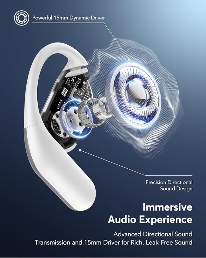 AI Language Translation Earbuds, Bluetooth 5.4 Headphones Translator for 144 Languages & Accents, OWS LCD Touch Screen Real-Time Earphones Fit iOS and Android Ideal for Travel Business Learning,Silver