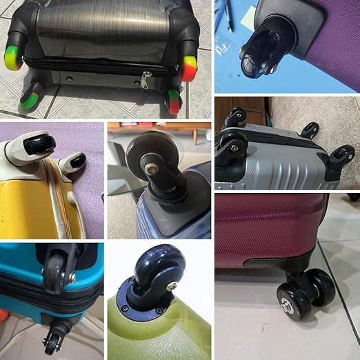 45mm Set of 4 Luggage Suitcase Replacement Wheels for Trolley Case Travel Bags Caster Inline Roller Skating Roller Swivel Rubber Wheels Bearings Repair Kits with Axles 30mm&35mm&60mm