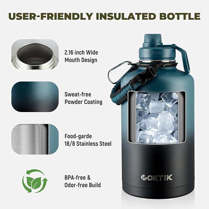 84oz Water Bottle with Straw - Triple Insulated Flask, 48hr Cold Retention Large Water Bottle, Leakproof Water Jug for Gym, Hiking, Camping, Outdoor Sports(2 pack,Mix Color)