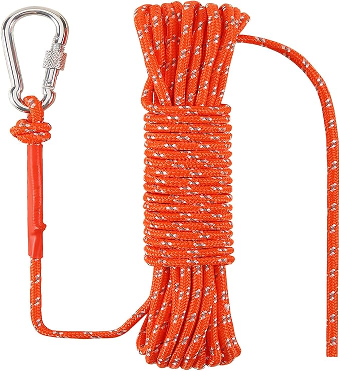 5/16 in (8mm) x 32 ft (10Meter) Marine Floating Rope for Boating, Fishing, Rafting, Camping, Hiking, Hunting, Anchor, Mooring, Dock Lines, Kayak, Canoe, Rescuing Reflective Orange