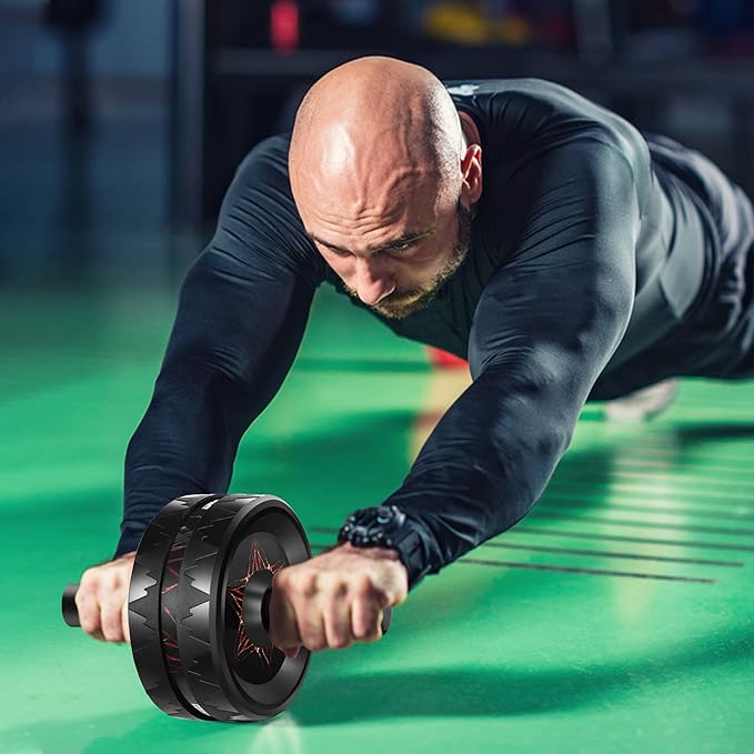 AB Roller Wheel - Ab Roller for Abdominal Workout and Core Strength Training, Portable Ab Wheel Roller Exercise for Men Women Fitness Lover, No Noise Ab Wheels with Thick Knee Pad for Home Gym &Travel