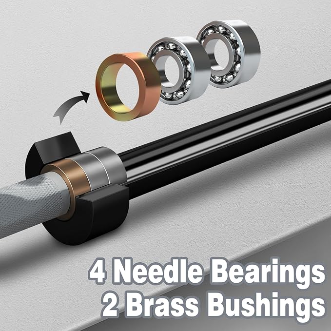 7ft Olympic Barbell for Strength Training and Olympic Weightlifting, 500 700 1000LBS Capacity Available, 2 Inch Bar for Squats, Home Gym Fitness Equipment, Bench Press, Deadlift,Powerlifting