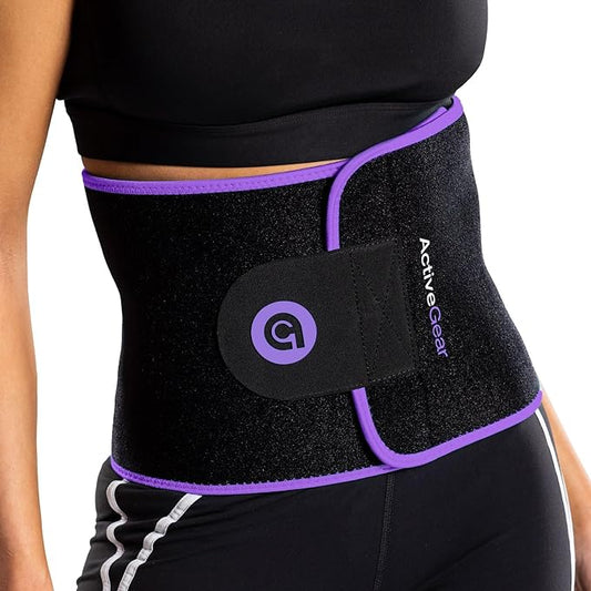 ActiveGear Premium Waist Trimmer & Trainer Belt for Men and Women - Sweat-Enhancing Slimming Wrap for Stomach, Adjustable Fit