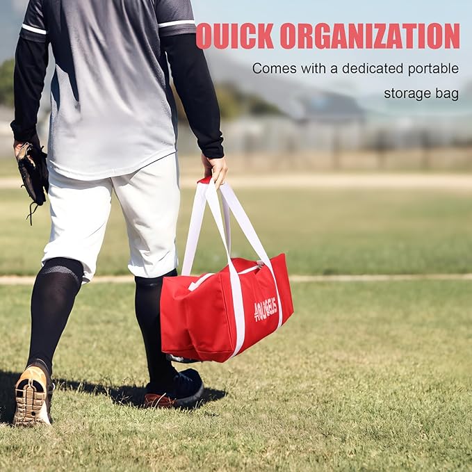 6'X6' Baseball Softball Practice Net with Batting Tee and Ball Caddy, Bonus Strike Zone Target and Bow Frame, for Hitting, Pitching, Catching