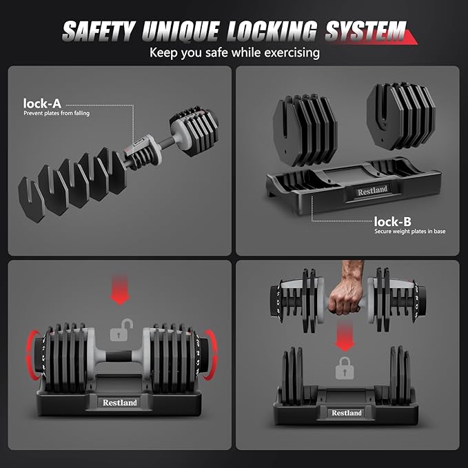 Adjustable Dumbbell Set of 2 Anti-Slip Handle 5 Different Free Weights Per Dumbbell for Men Women Home Workout Gym