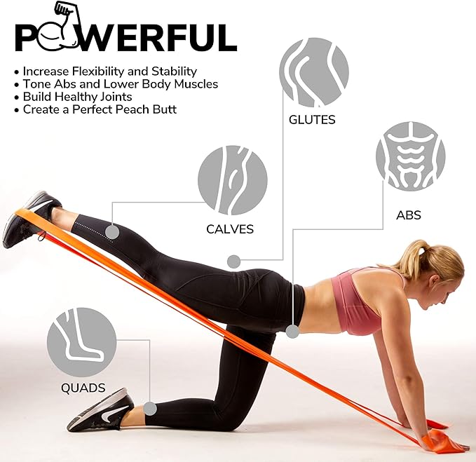 7Ft Long Resistance Bands for Stretching - Resistance Bands Set with Door Anchor - Exercise Bands Including Carry Pouch, E-Book & App - Latex-Free Workout Bands