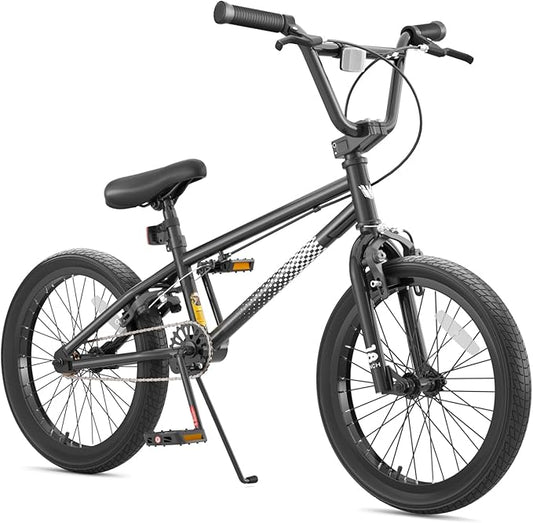 67i Boys BMX Bike 18/20 Inch Ages 8-12 Kids Bicycle with Front Rear U Brake Adjustable Seat Iron Fork 2.09" Wide Tires