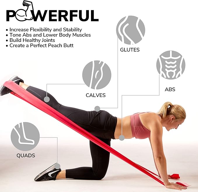 7Ft Long Resistance Bands for Stretching - Resistance Bands Set with Door Anchor - Exercise Bands Including Carry Pouch, E-Book & App - Latex-Free Workout Bands