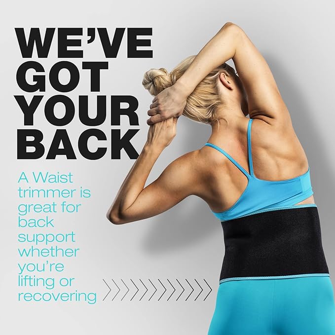 ActiveGear Premium Waist Trimmer & Trainer Belt for Men and Women - Sweat-Enhancing Slimming Wrap for Stomach, Adjustable Fit