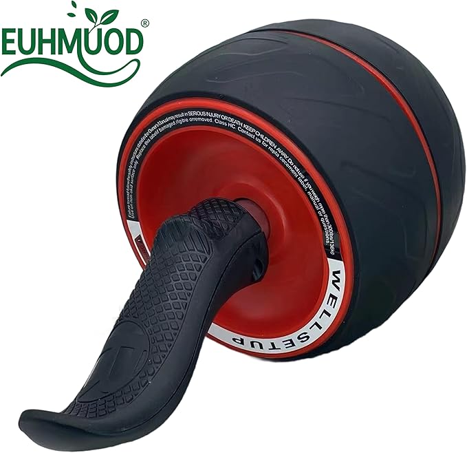 Ab Roller Wheel with Built-in Spring Resistance, Ergonomic Core Workout Equipment for Home Gym, Dual-Wheel Design & Non-Slip Grips - 300lb Capacity