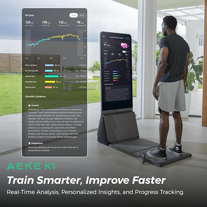 AEKE Fitness Mirror K1- Smart Home Gym System: AI-Powered All-in-One Fitness Machine for Full-Body Strength Training and Personalized Workouts