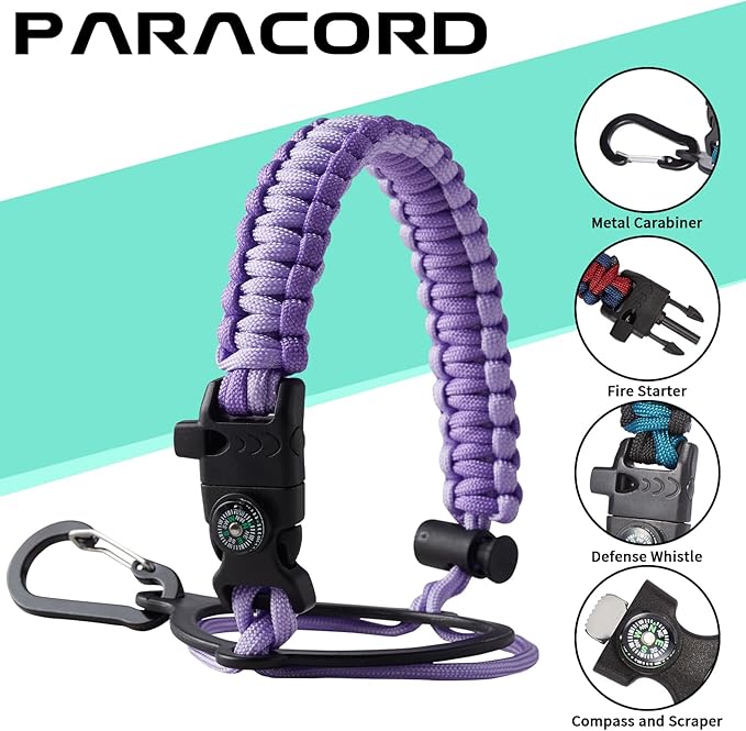 40 oz Water Bottle with Straw - Insulated Vacuum Water Flask with Straw & Auto Spout Lid, Paracord Handle & Carrying Pouch, Keep Cold 48H Hot 24H, Sweat-Proof Thermal Water Jug with Strap for Hiking