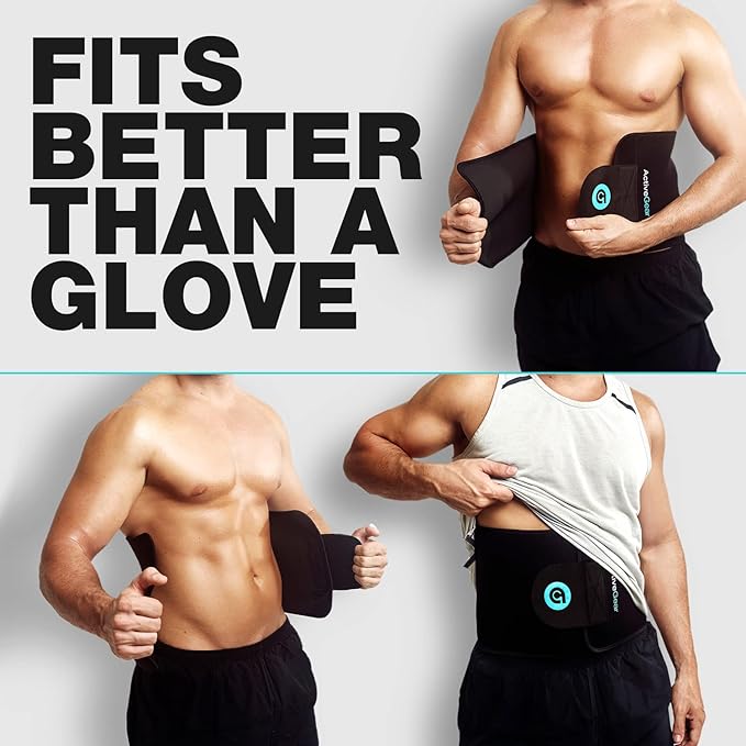 ActiveGear Premium Waist Trimmer & Trainer Belt for Men and Women - Sweat-Enhancing Slimming Wrap for Stomach, Adjustable Fit