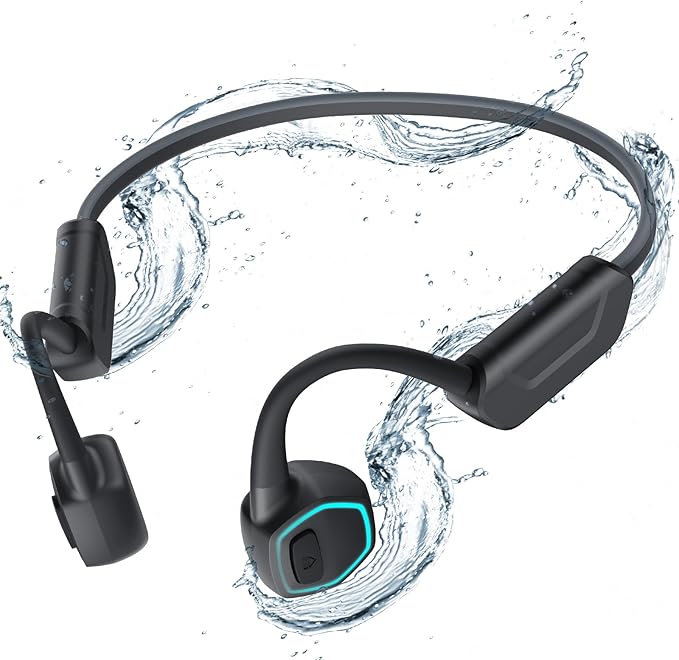 AGPTEK X15 Waterproof MP3 Player with Bluetooth 5.3 for Swimming, 32GB Non-in-Ear Bone Conduction Headphones for Running, Cycling, Sports