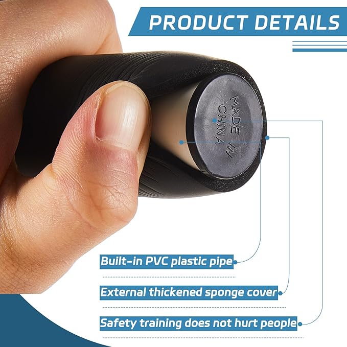 8 Pieces 23.6 Inches Foam Padded Escrima Sticks for Safe Practice Training Martial Arts and Karate with 4 Carry Bag Case