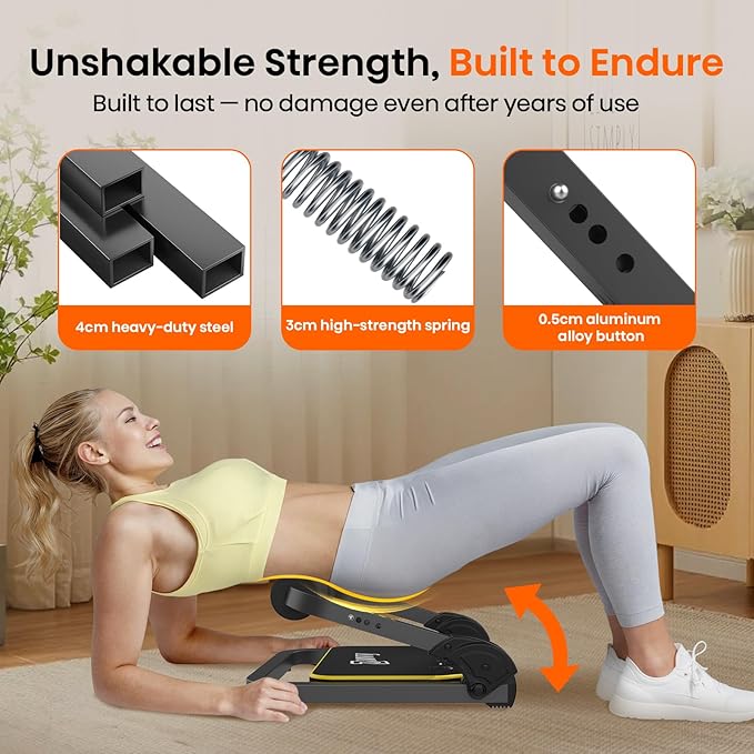 Ab Workout Equipment, Ab Machine for Stomach Workout, Ab Trainer Machine for Home, Sit Up Machine with Resistance Bands and 330 LBS Weight Capacity, Ab Crunch Machine for Home Exercise
