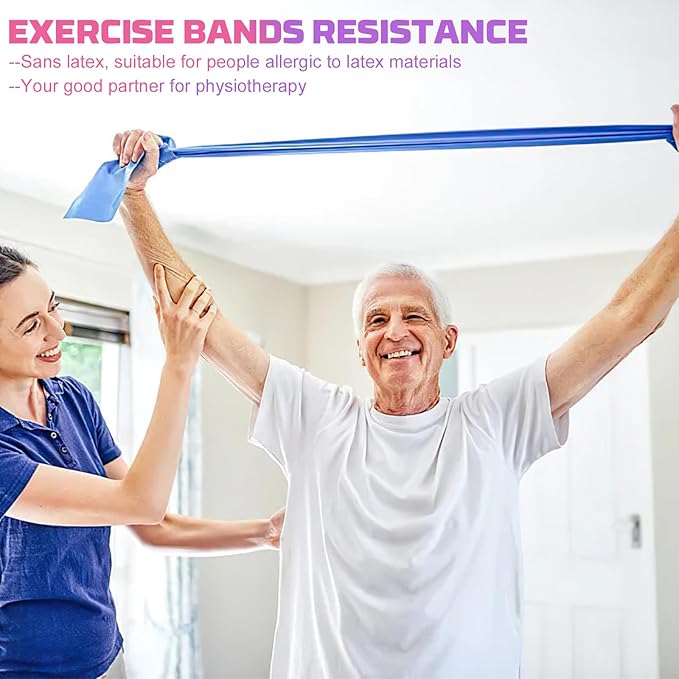 5 Pcs Resistance Bands, Professional Exercise Bands Elastic Stretch Bands for Fitness Yoga Pilates Stretching Strength Training, Workout Bands for Women and Men Home Gym