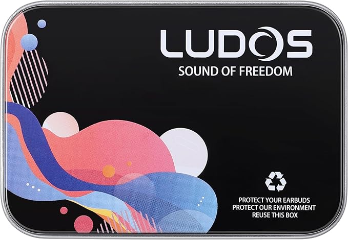 LUDOS Clamor Wired Earbuds in-Ear Headphones, 5 Years Warranty, Earphones with Microphone, Noise Isolating Ear Buds, Memory Foam for iPhone, Samsung, School Students, Kids, Women, Small Ears - Blue