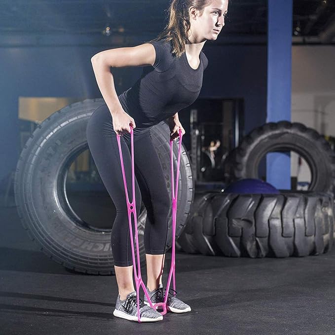 7 Rings Stretch Exercise Band, Portable Silicone Elastic Resistance Band Pilates Flexbands Yoga Stretching Strap Physical Therapy Rehab Belt, Home Gym Workout Equipment for Full Body Exercise