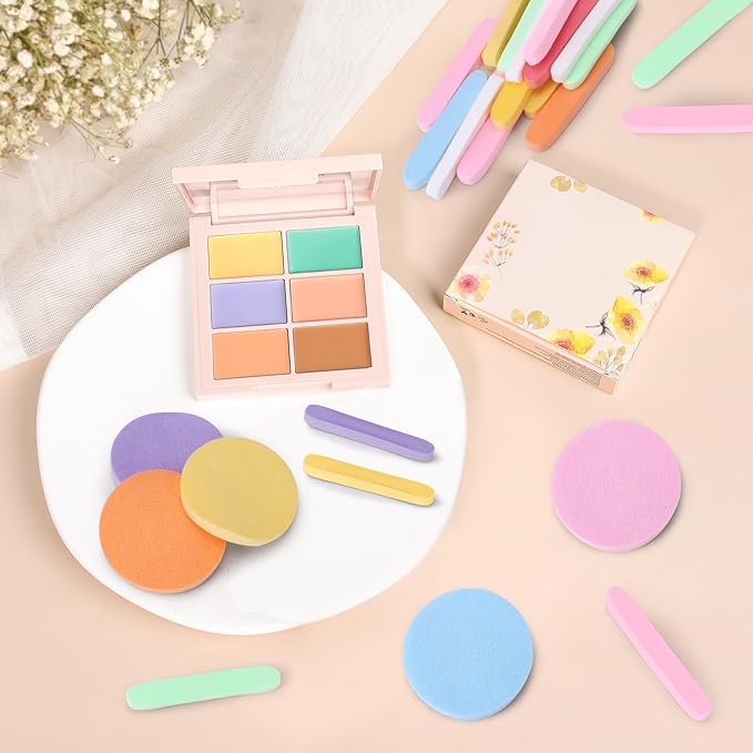 480 Pcs Compressed Facial Sponges for Makeup Removal & Exfoliating Premium Face Cleansing Sponge Pads for Women & Girls Soft Wash Round Sponge Spa & Daily Use，Multiple colors