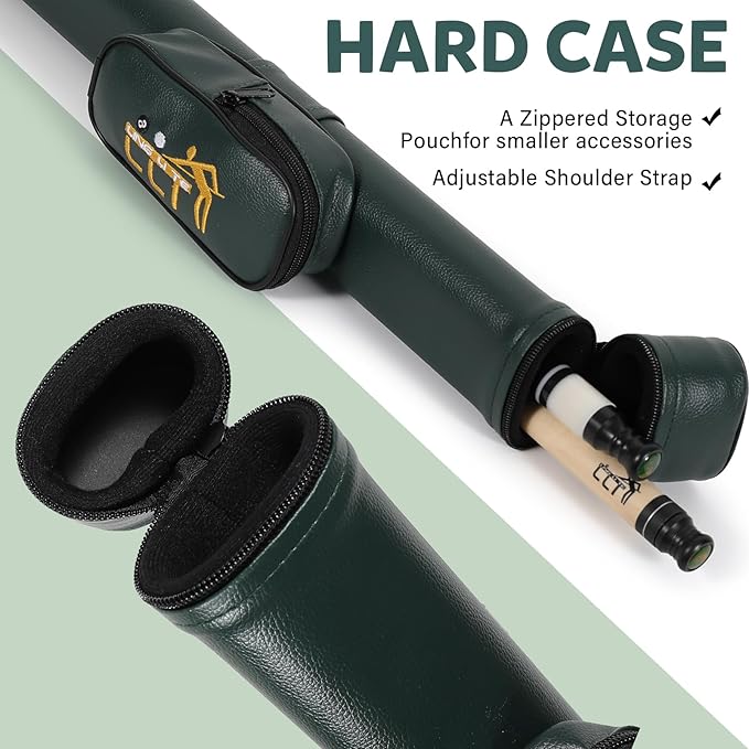 58-Inch Maple Pool Cue Stick, 18oz-21oz ??2-Piece Lightweight Billiard Cue with Leather Case for Home, Bar, and Competitive Use