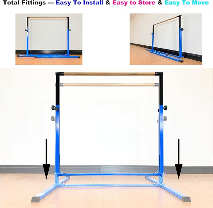 4FT/5FT Gymnastic Bar Set Gymnastics Horizontal Bar Gymnastics Kip Bar for Kids Home Use
