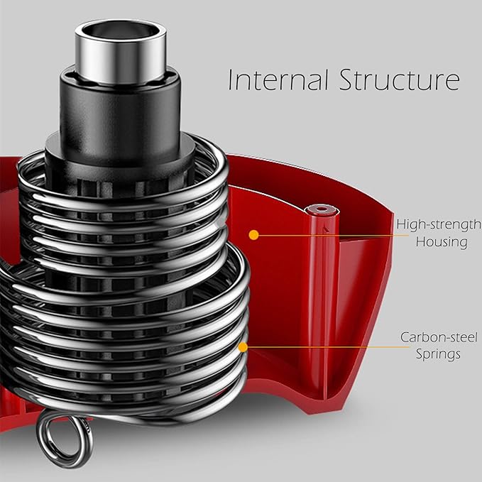 Abdominal Wheel Roller with Resistance Spring, 14.6"W Automatic Rebound Exercise Strength-Training Roller, Core Work-out Fitness Wheels with Knee Pad