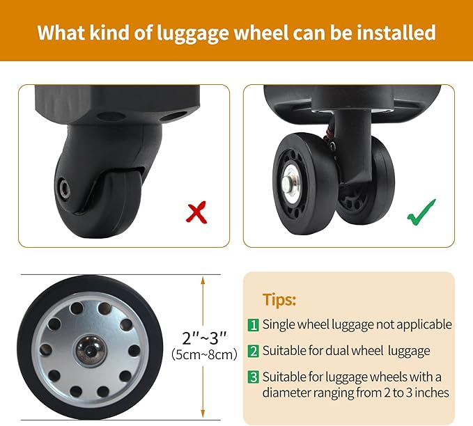 9Pack Luggage Suitcase Wheels Cover Carry on Luggage Wheels Cover for most 8-spinner Wheels Luggage Sets