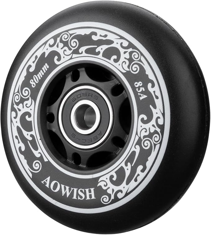 8-Pack Inline Skate Replacement Wheels 85A Outdoor Asphalt Formula Roller Blades Wheels Indoor Roller Blades Wheels with Bearings ABEC-9 & Floating Spacers