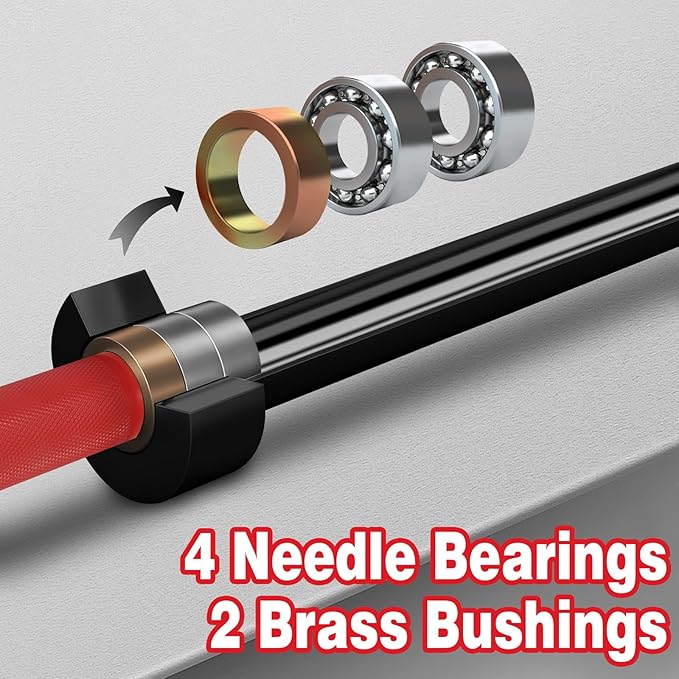 7ft Olympic Barbell for Strength Training and Olympic Weightlifting, 500 700 1000LBS Capacity Available, 2 Inch Bar for Squats, Home Gym Fitness Equipment, Bench Press, Deadlift,Powerlifting