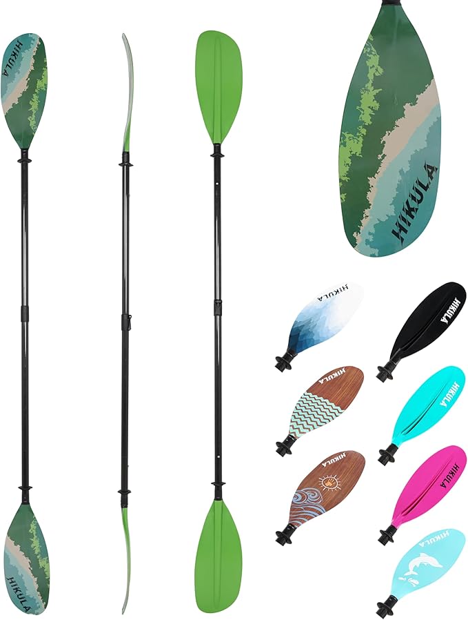 Adjustable Kayak Paddle with Carbon Shaft and PP Blade Available in 220-230/220-240/230-250cm Floating Lightweight Kayak Oars with Original Pattern