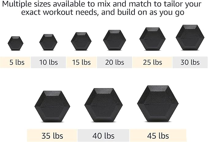 6-10 Pair Iron and Rubber Dumbbell Set 350/450 and 550 lbs 5-50 lbs Hand Free Weight for Strength Hex Coated Weights with Vertical Storage Rack Home Gym 5-50 lb - Black