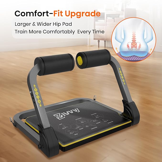 Ab Workout Equipment, Ab Machine for Stomach Workout, Ab Trainer Machine for Home, Sit Up Machine with Resistance Bands and 330 LBS Weight Capacity, Ab Crunch Machine for Home Exercise