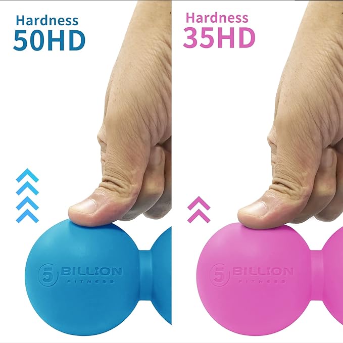 5BILLION Peanut Massage Ball - Double Lacrosse Massage Ball & Mobility Ball for Physical Therapy - Deep Tissue Massage Tool for Myofascial Release, Muscle Relaxer, Acupoint Massage (Black)