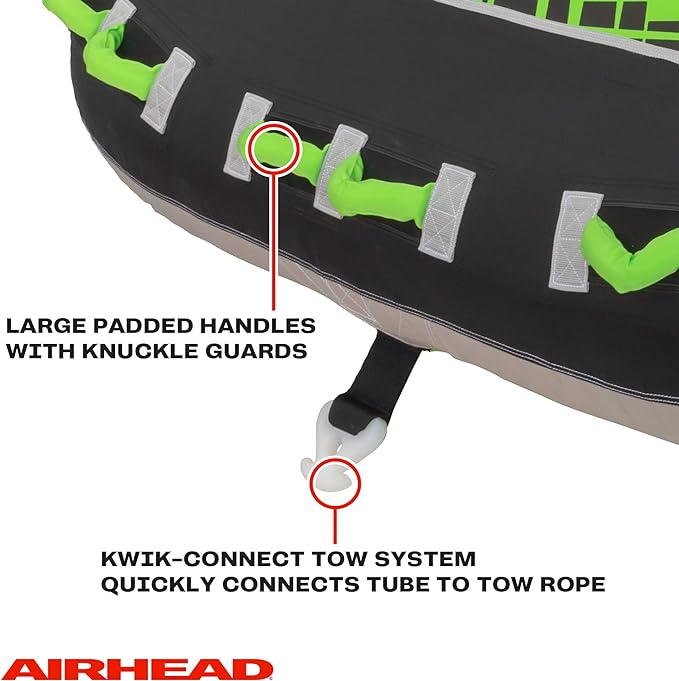 Airhead G-Force Inflatable Towable Tube | 2-4 Rider Models | Dual Tow Points | Full Nylon Cover | Kwik-Connect | Patented Speed Valve | Boat Tubes and Towables